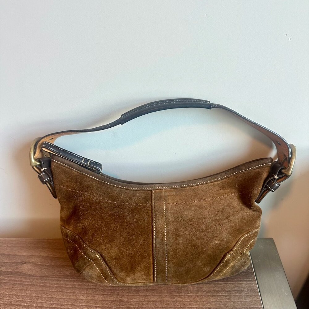 Mini Brown Suede Coach Soho Hobo